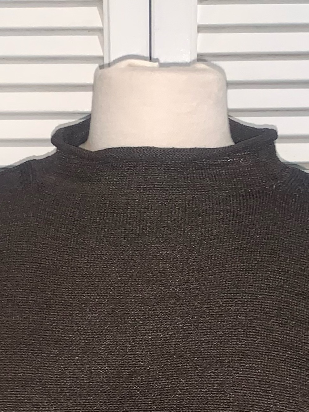 Josephine Chaus Vintage short sleeve rolled collar brown sweater - Picture 3 of 5